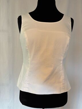Kasper White Sleeveless Shell Tank Top Career Office Minimalist Size 6